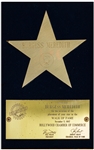 Rocky Star Burgess Merediths Personally Owned Hollywood Walk of Fame Award